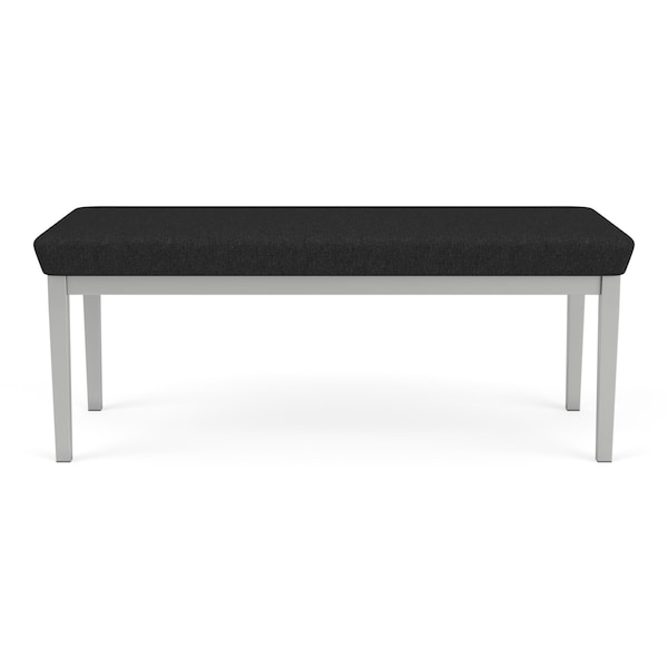 Lesro Lenox Steel 2 Seat Bench, Black Seat, Black Back, 45 W 21 L 18.5 H, Linette Vinyl Seat LS2001 - main